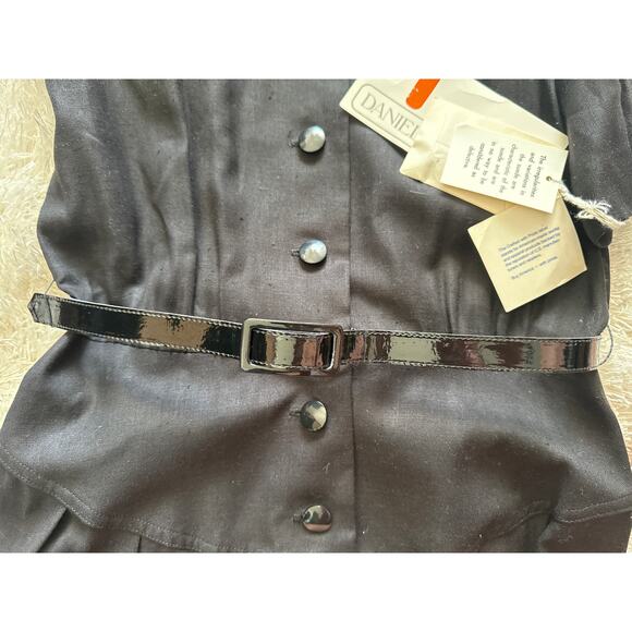 Vintage NWT Daniel Barrett for Neiman Marcus Black Peter Pan Collar Dress Sz 14 - Picture 9 of 12